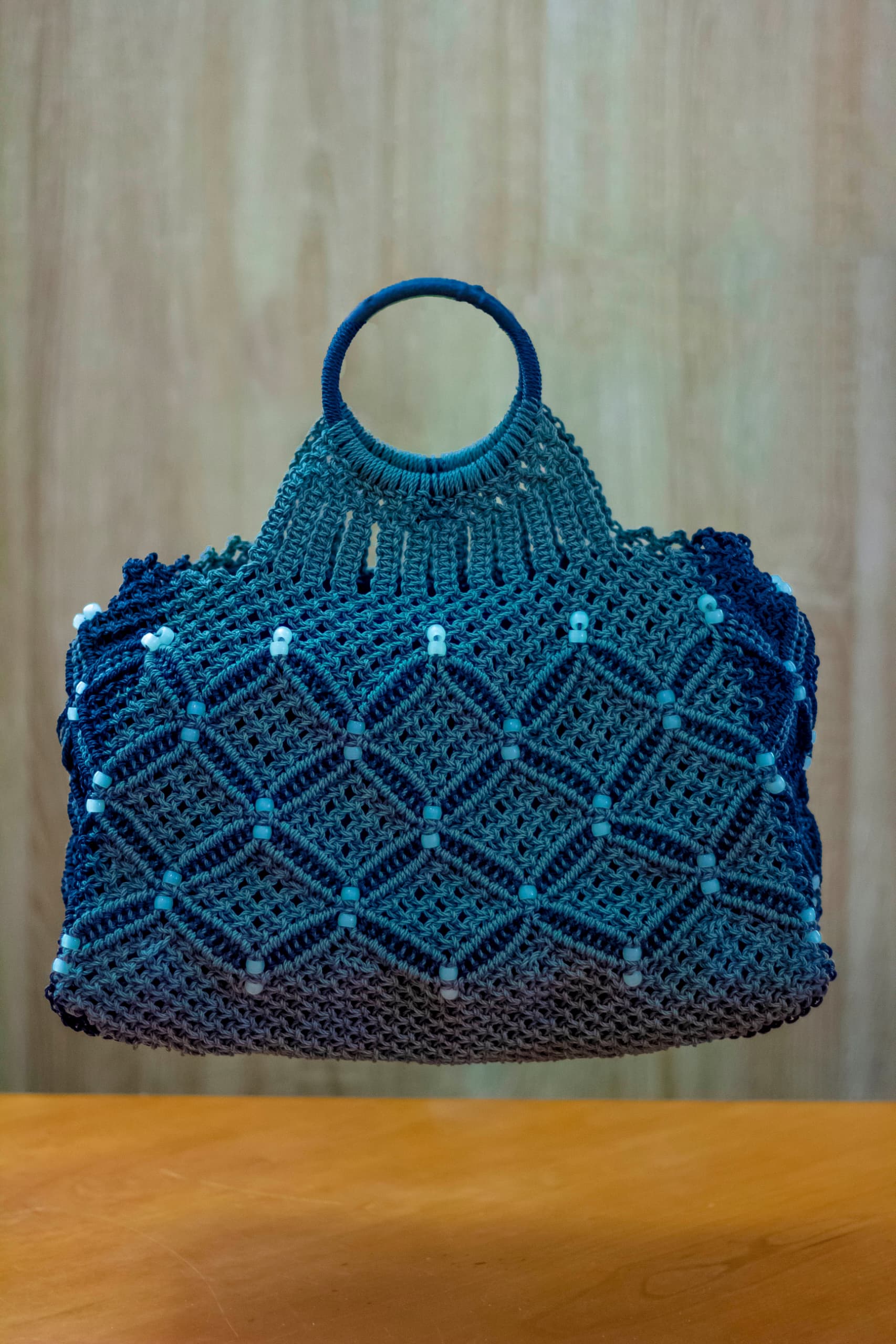 Cabas crochet Urban Leaf tissé main